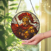 Libra Zodiac Stained Glass Suncatcher, Round Moon and Stars Balance Scale Window Panel, Astrology Inspired Window Hanging